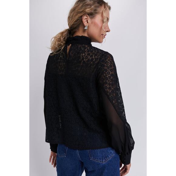 TUCKERNUCK Black Lace Rosalee Blouse Size L NWT Retail $128 Tuckernuck - Picture 2 of 8